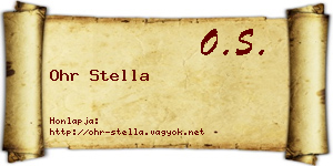 Ohr Stella névjegykártya